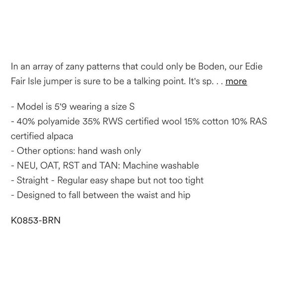 Boden Edie fair Isle sweater XS - Picture 5 of 11